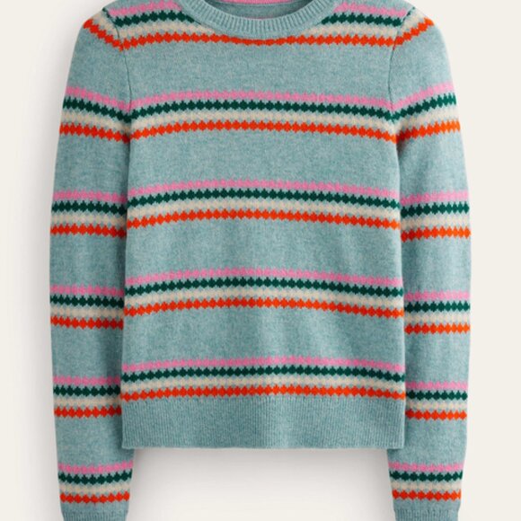 Boden Edie Fair Isle Wool Blend Sweater, size M, fits S (read) - Picture 3 of 8